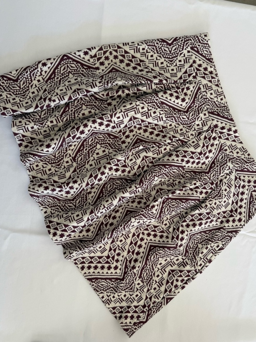 Xhilaration Maroon & Cream Aztec Pattern Skirt